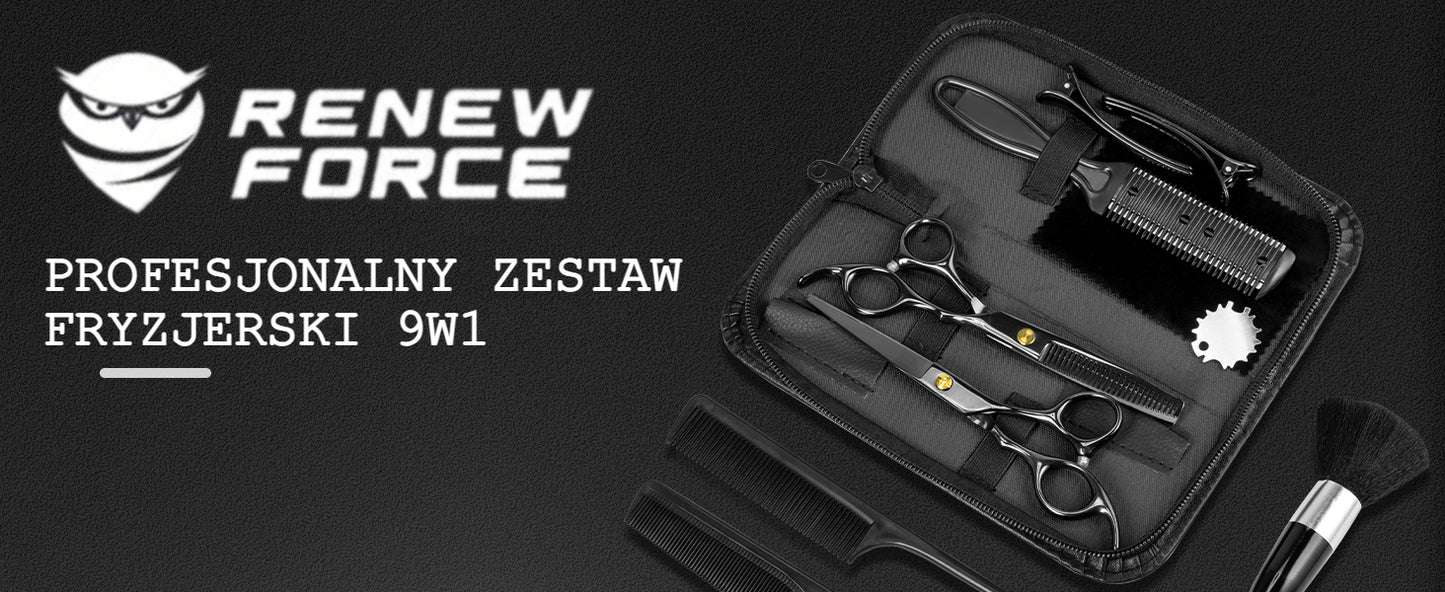 XXL kirpimo rinkinys profesionalios žirklės retinimo žirklės apsiaustas 9in1 komplektas