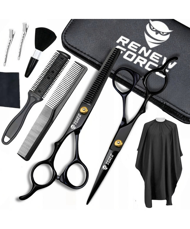 XXL kirpimo rinkinys profesionalios žirklės retinimo žirklės apsiaustas 9in1 komplektas