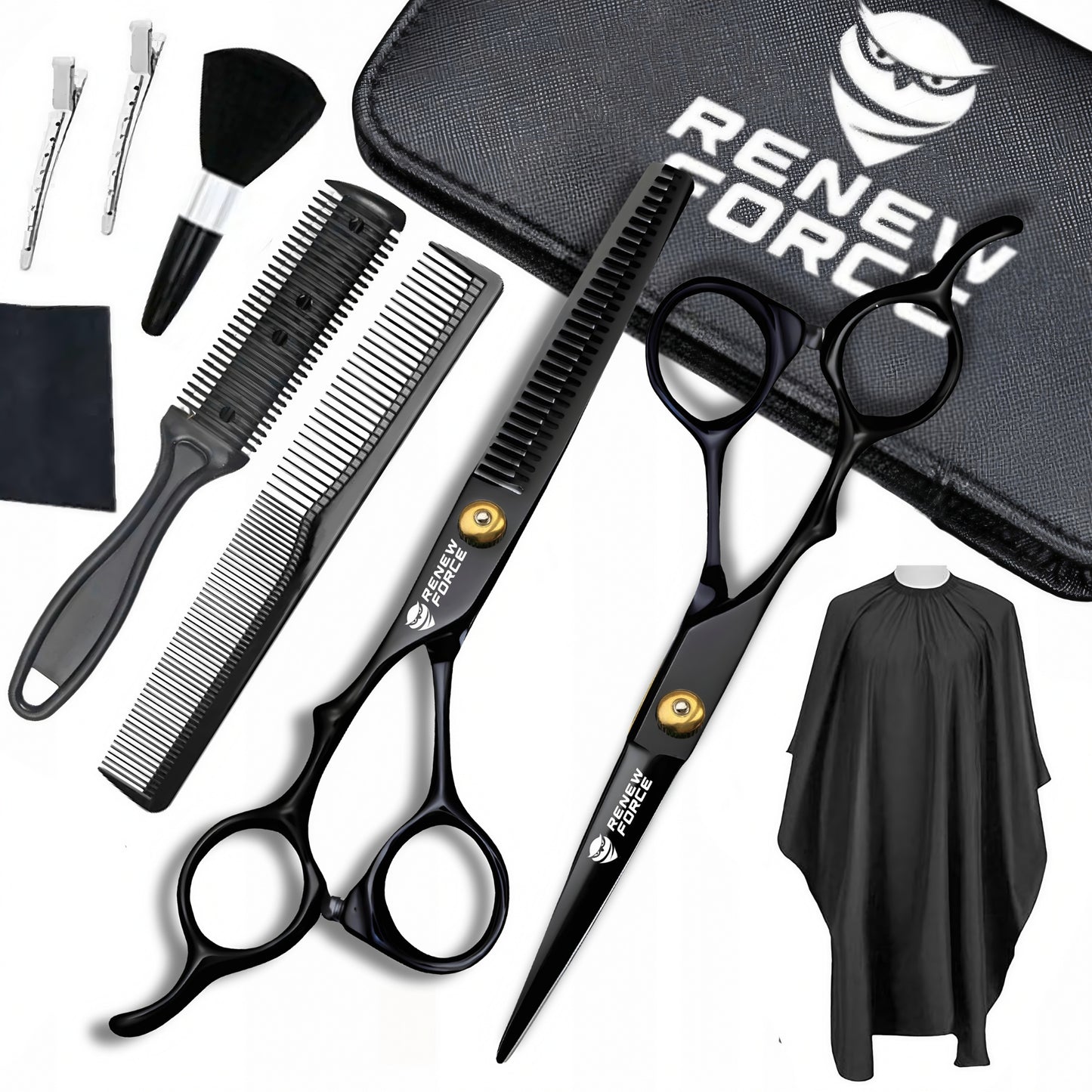 XXL kirpimo rinkinys profesionalios žirklės retinimo žirklės apsiaustas 9in1 komplektas