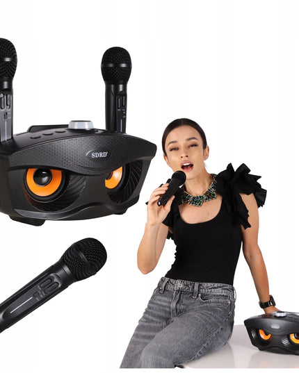 Blashorn namų karaoke rinkinys su „Bluetooth“ kolonėle, 2 belaidžiais mikrofonais ir aido reguliavimu