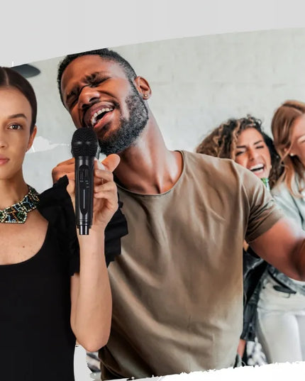 Blashorn namų karaoke rinkinys su „Bluetooth“ kolonėle, 2 belaidžiais mikrofonais ir aido reguliavimu