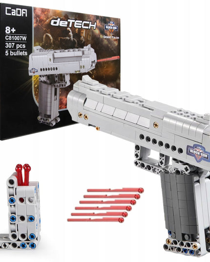 Statybinių kaladėlių rinkinys CADA DESERT EAGLE, pistoletas su 5 kulkomis