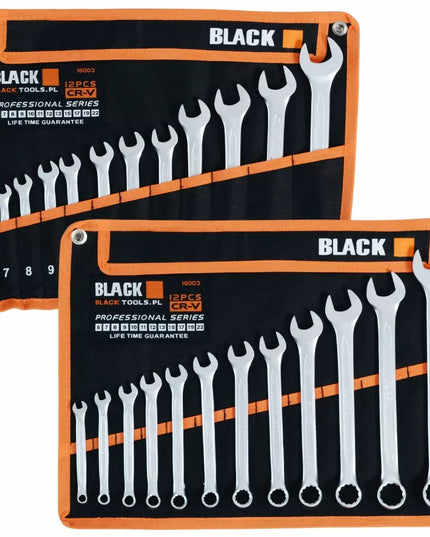 KOMPLEKT RAKTŲ, PLOKŠČIAS-ŽIEDINIS, 6-22mm, COLD STEMP HEATED, 12 vnt., CRV BLACK