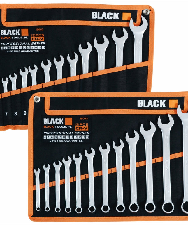 KOMPLEKT RAKTŲ, PLOKŠČIAS-ŽIEDINIS, 6-22mm, COLD STEMP HEATED, 12 vnt., CRV BLACK