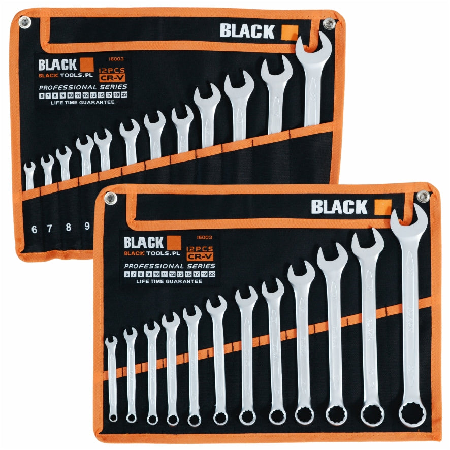 KOMPLEKT RAKTŲ, PLOKŠČIAS-ŽIEDINIS, 6-22mm, COLD STEMP HEATED, 12 vnt., CRV BLACK