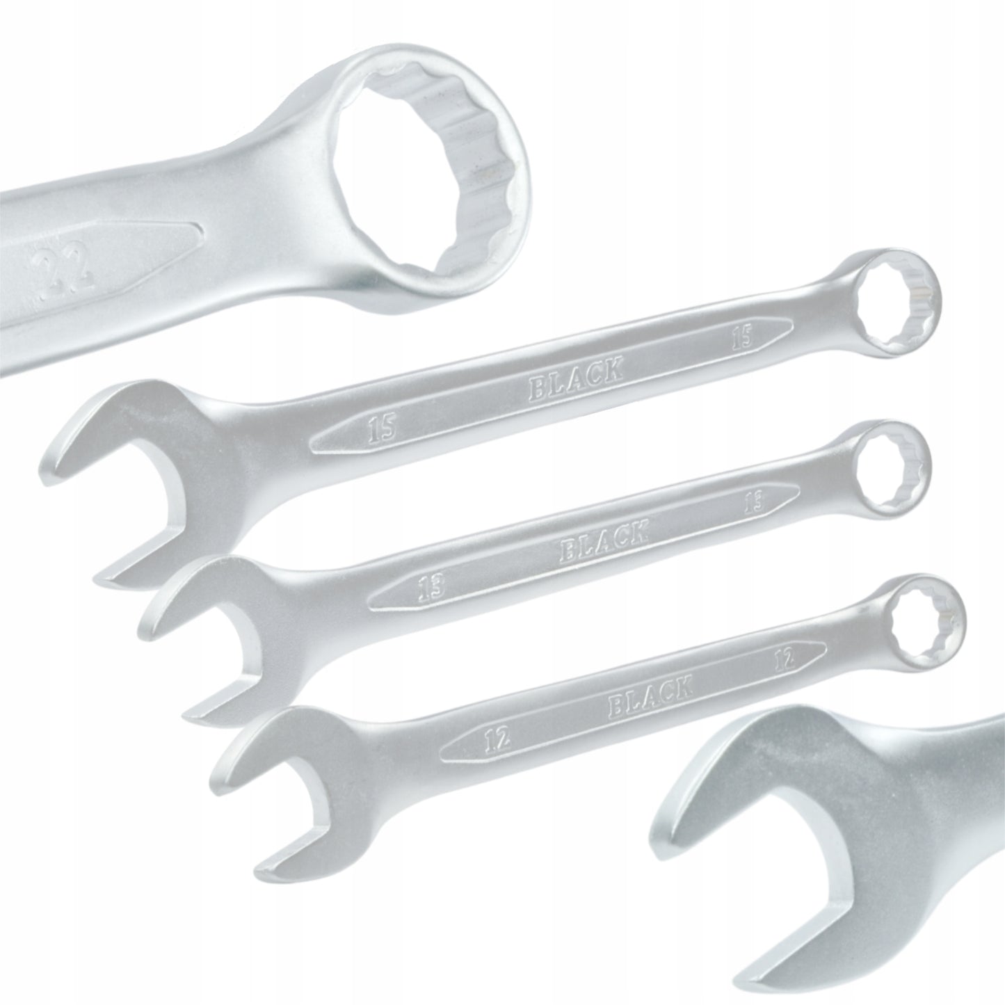 KOMPLEKT RAKTŲ, PLOKŠČIAS-ŽIEDINIS, 6-22mm, COLD STEMP HEATED, 12 vnt., CRV BLACK