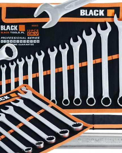 KOMPLEKT RAKTŲ, PLOKŠČIAS-ŽIEDINIS, 6-22mm, COLD STEMP HEATED, 12 vnt., CRV BLACK