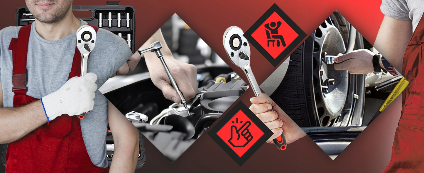 Lizdinių raktų rinkinys 108 vnt. dėklas TORX antgaliai