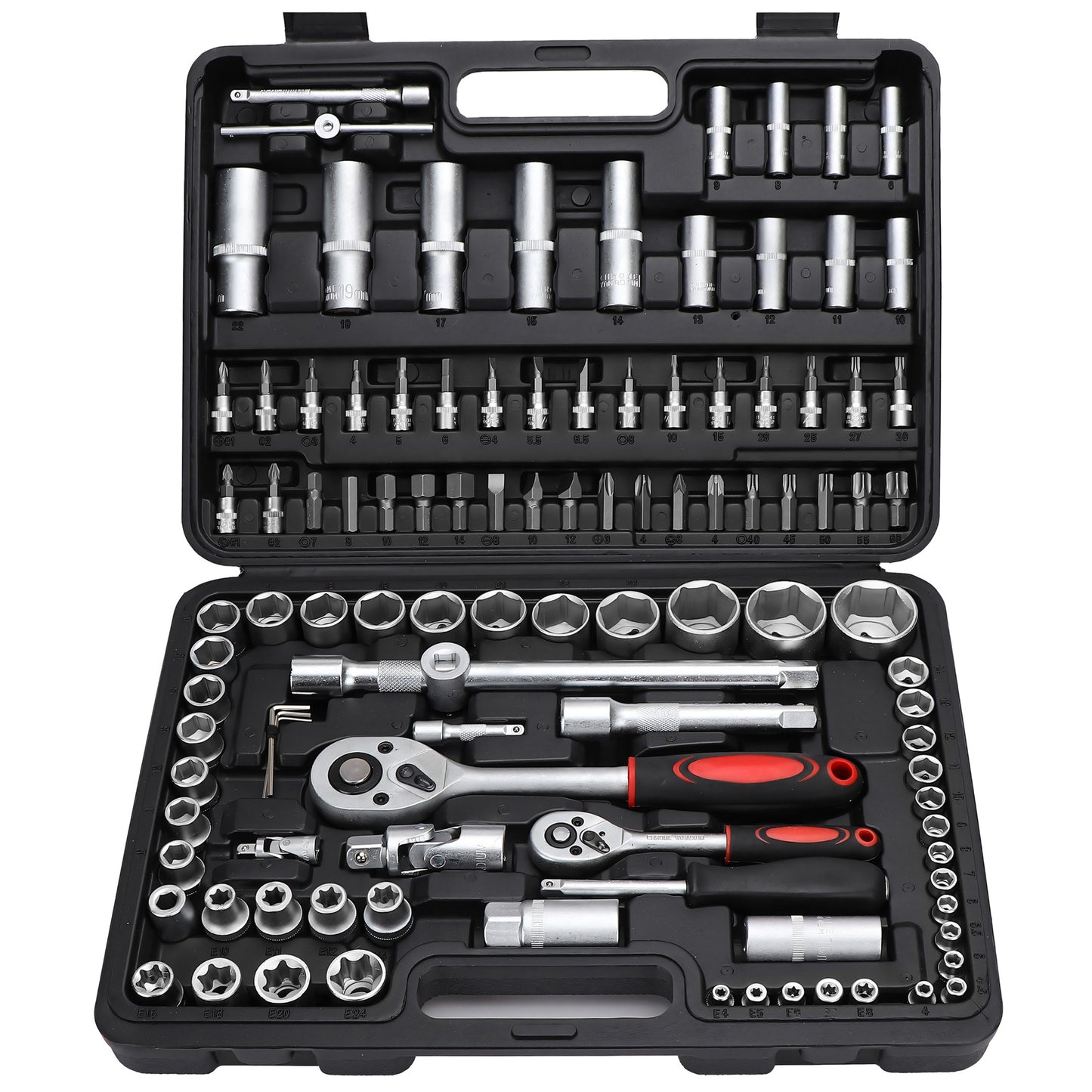 Lizdinių raktų rinkinys 108 vnt. dėklas TORX antgaliai