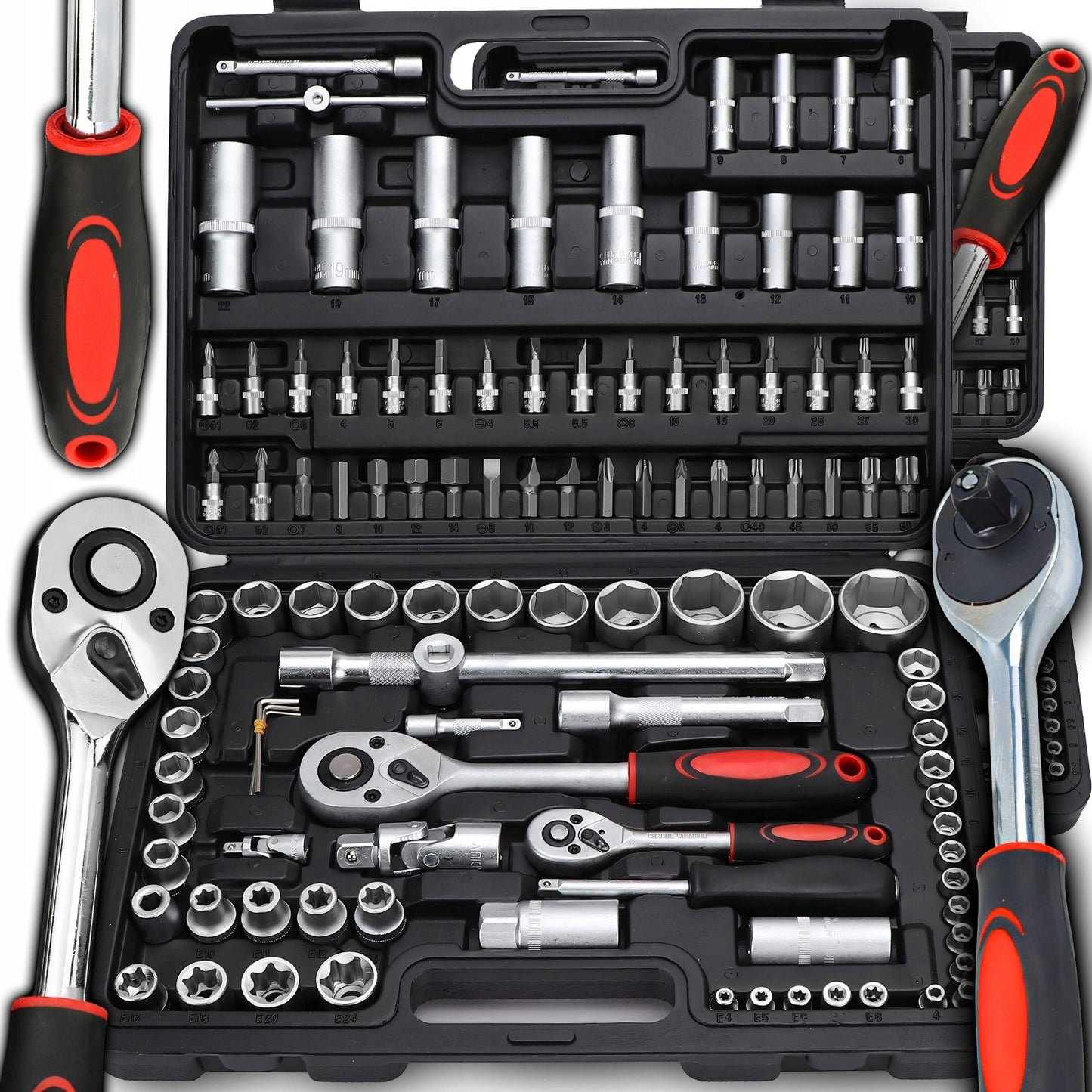 Lizdinių raktų rinkinys 108 vnt. dėklas TORX antgaliai