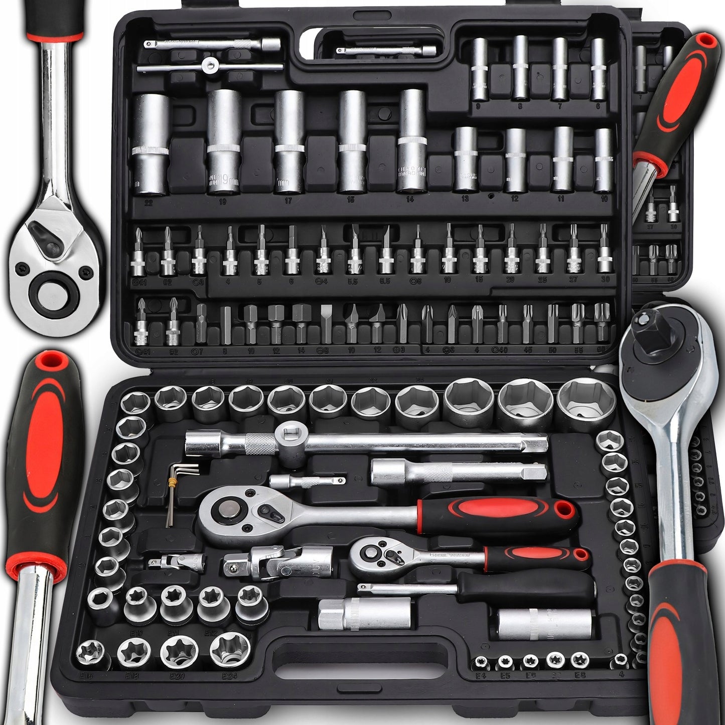 Lizdinių raktų rinkinys 108 vnt. dėklas TORX antgaliai