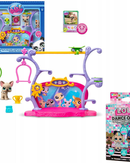 LITTLEST PET SHOP rinkinys PETS GOT TALENT scena su figūrėlėmis + dovana