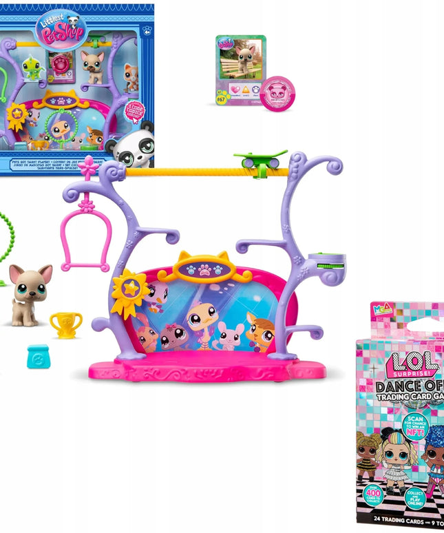 LITTLEST PET SHOP rinkinys PETS GOT TALENT scena su figūrėlėmis + dovana