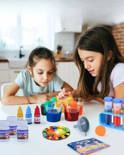 Mažojo chemiko rinkinys: laboratorija, 80 eksperimentų, ugnikalnis vaikams + el. knyga