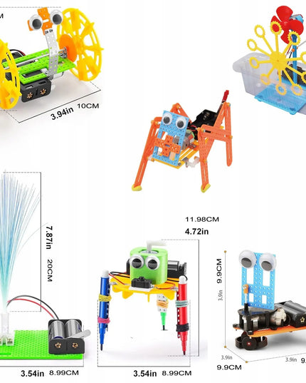 Mažojo elektroniko rinkinys - eksperimentai, robotikos žaislas, elektrotechnika, mokslas - 6 vienetai