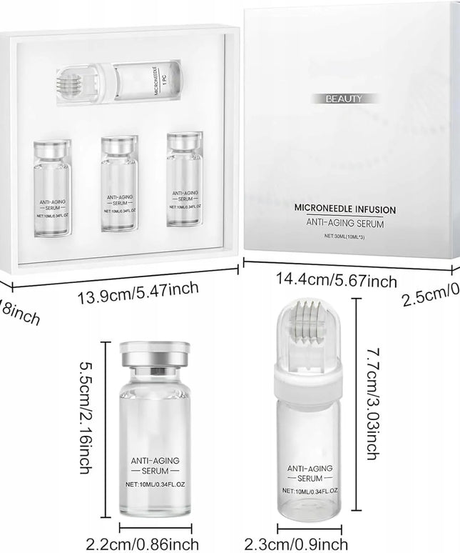 Mezoterapijos rinkinys: „Micro Needle Infusion“ – jauninamasis serumas ir „Derma Roller“