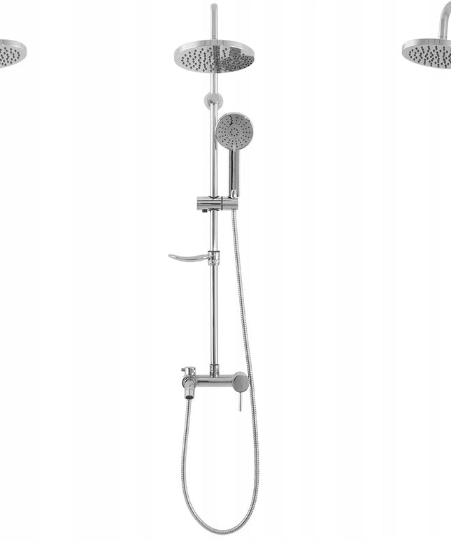 Dušo komplektas REA LUIS, chromas, montuojamas po tinku, su lietaus dušo galva