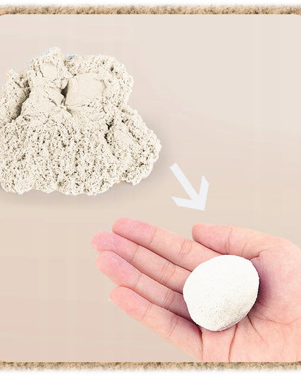 Kinetinio smėlio rinkinys vaikams, 1 kg, statyboms, su 9 formelėmis – plytos ir bokštai