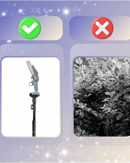 Akumuliatorinis grandininis pjūklas Durabuild su teleskopiniu kotu