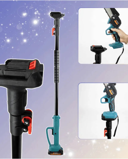 Akumuliatorinis grandininis pjūklas Durabuild su teleskopiniu kotu