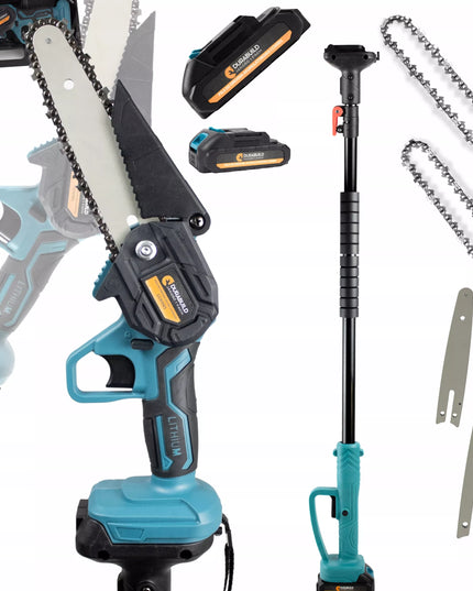Akumuliatorinis grandininis pjūklas Durabuild su teleskopiniu kotu