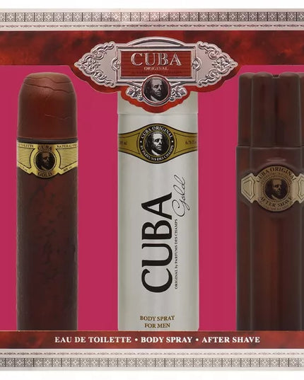 Dovanų rinkinys CUBA GOLD ORIGINAL EDT 100ml dezodorantas + losjonas po skutimosi