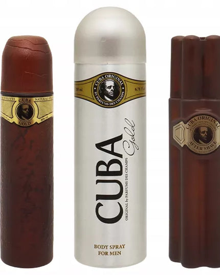 Dovanų rinkinys CUBA GOLD ORIGINAL EDT 100ml dezodorantas + losjonas po skutimosi