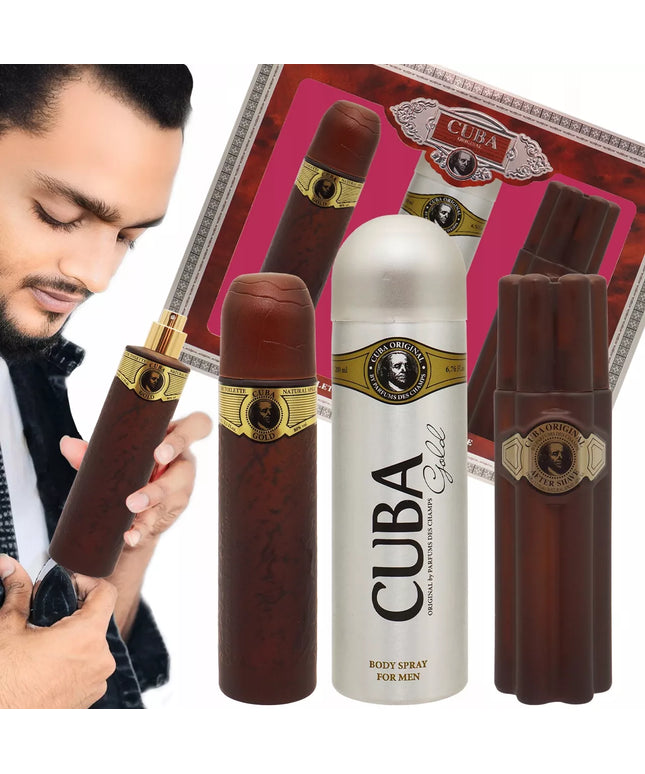 Dovanų rinkinys CUBA GOLD ORIGINAL EDT 100ml dezodorantas + losjonas po skutimosi