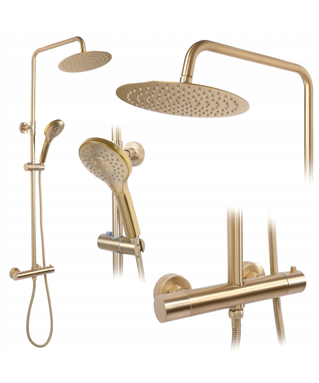 Dušo komplektas VINCENT aukso spalvos šlifuotas