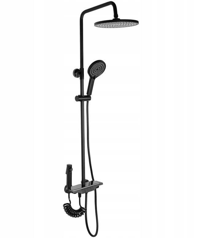Sieninis LED dušo komplektas su ekranėliu REA SAVIO BLACK
