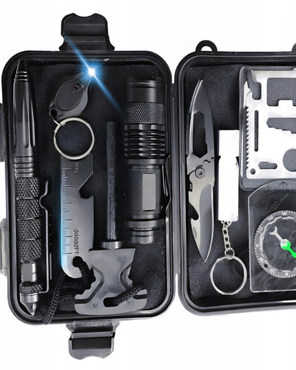 Išgyvenimo rinkinys Survivalowy 11-in-1 – būtiniausių išgyvenimo priemonių rinkinys