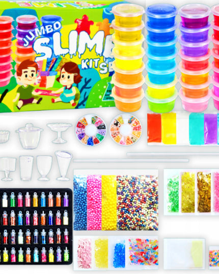 Didelis kūrybinis „Slime“ gamybos rinkinys JUMBO XXL – 28 gleivių masės