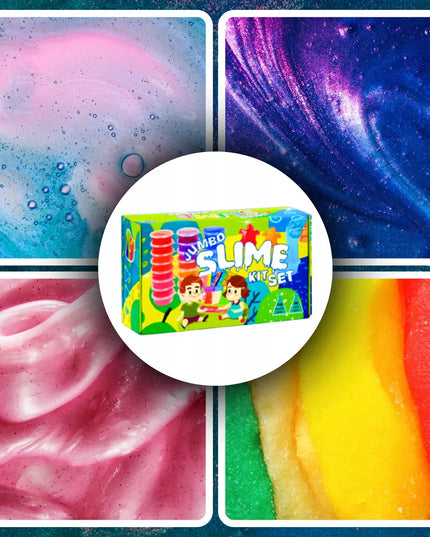 Didelis kūrybinis „Slime“ gamybos rinkinys JUMBO XXL – 28 gleivių masės