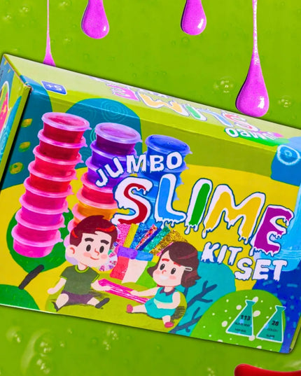Didelis kūrybinis „Slime“ gamybos rinkinys JUMBO XXL – 28 gleivių masės