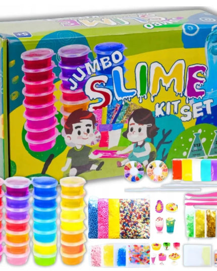 Didelis kūrybinis „Slime“ gamybos rinkinys JUMBO XXL – 28 gleivių masės