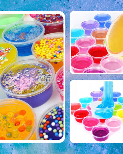 Didelis kūrybinis „Slime“ gamybos rinkinys JUMBO XXL – 28 gleivių masės