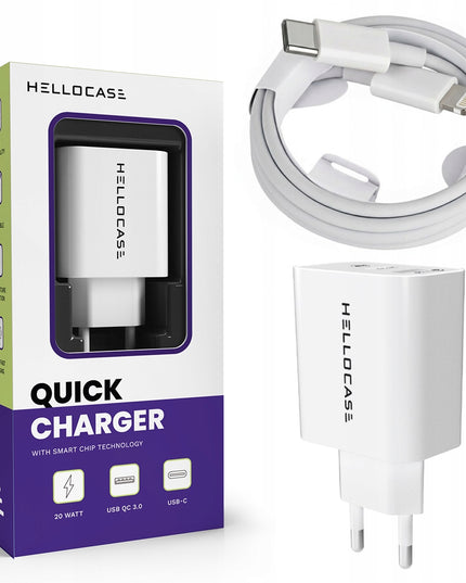 Rinkinys | Greitas įkroviklis iPhone, maitinimo, USB TYPE-C + Kabelis | 3000mA