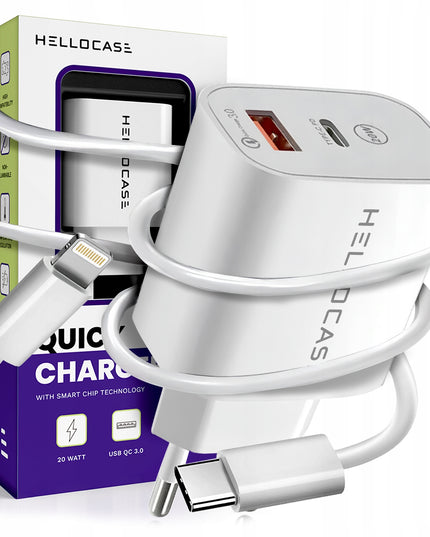 Rinkinys | Greitas įkroviklis iPhone, maitinimo, USB TYPE-C + Kabelis | 3000mA