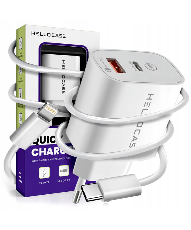 Rinkinys | Greitas įkroviklis iPhone, maitinimo, USB TYPE-C + Kabelis | 3000mA