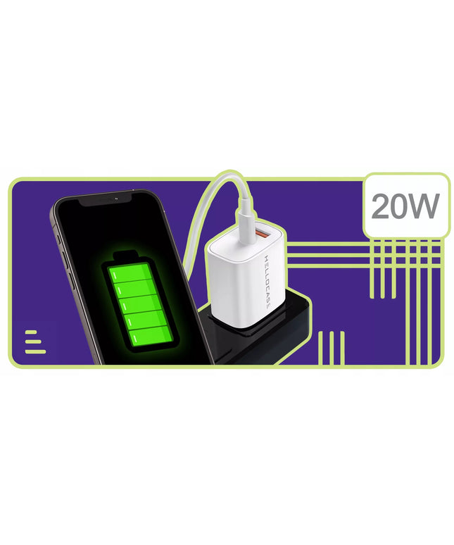 RINKINYS | GREITAS SIENINIS ĮKROVIKLIS USB TYPE-C + TYPE C LAIDAS | PD20W 3000mA