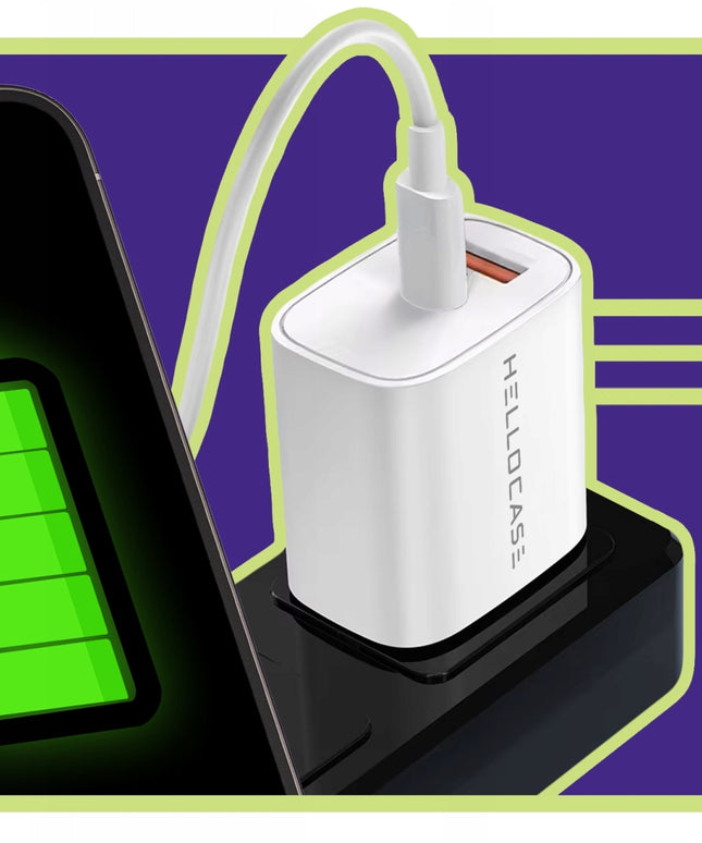 Rinkinys | Greitas sieninis USB TYPE-C įkroviklis + TYPE C laidas | PD20W 3000mA