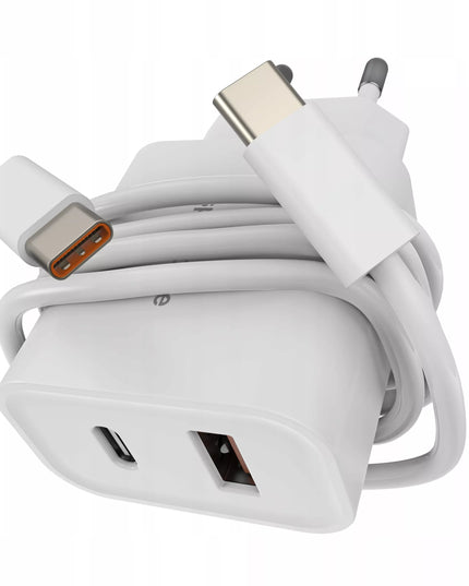 Greitas tinklo įkroviklis Spacecase USB-C USB 20W 3A QC + laidas USB-C PD 60W