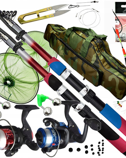 Žvejybos komplektas 2 x Meškerė 2 x Ritė KREPŠYS