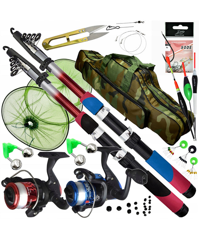 Žvejybos komplektas 2 x Meškerė 2 x Ritė KREPŠYS