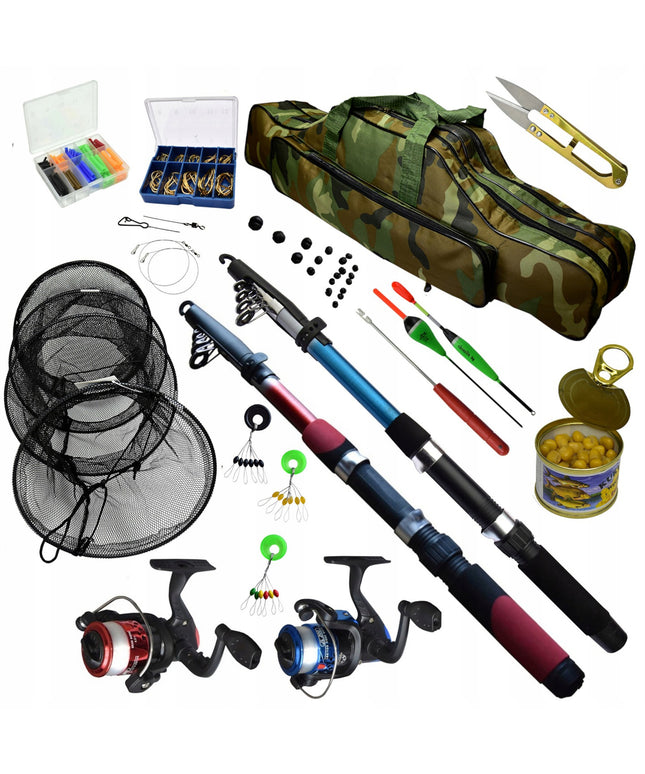 Žvejybos komplektas 2 x Meškerė 2 x Ritė KREPŠYS