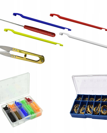 Žvejybos rinkinys 2x meškerė 2x ritė krepšys tinklas stovai jaukas priedai