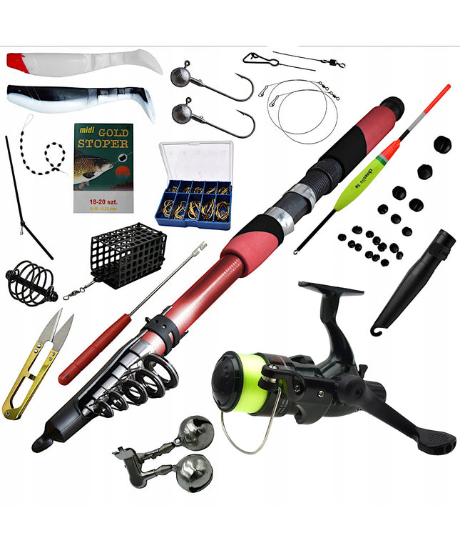 Žvejybos rinkinys, meškerė 3,0 m, ritė, priedai