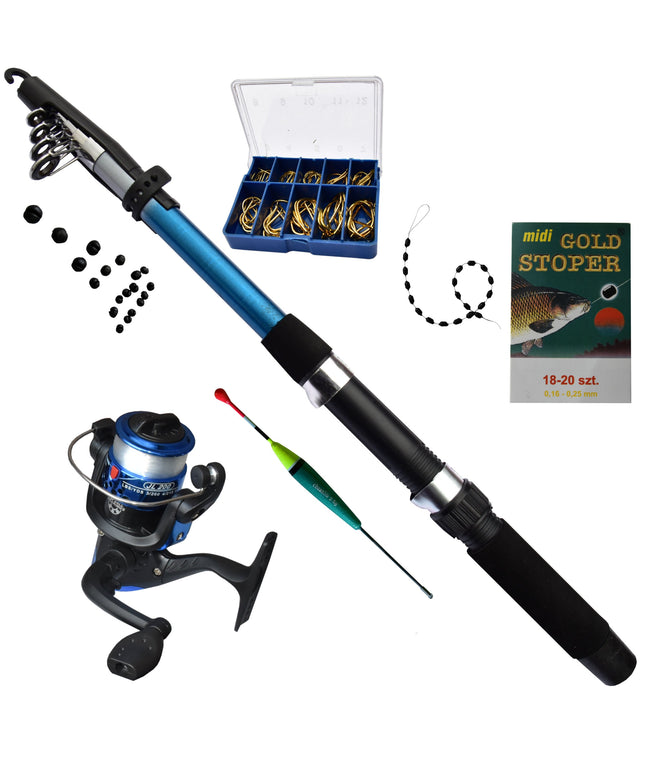 Žvejybos rinkinys: meškerė, ritė ir aksesuarai