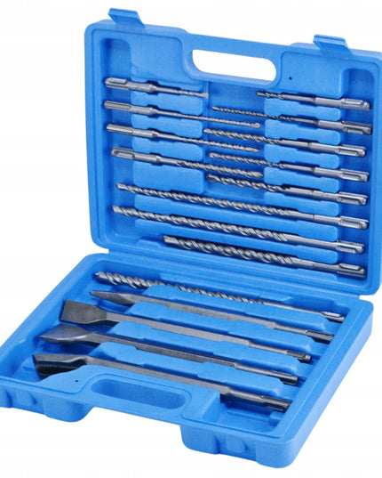 Grąžtų ir kalčių SDS Plus SDS+ rinkinys lagaminėlyje, 17 vnt. BLACK