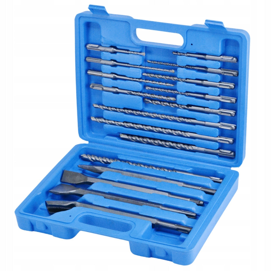 Grąžtų ir kalčių SDS Plus SDS+ rinkinys lagaminėlyje, 17 vnt. BLACK